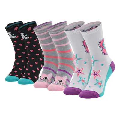 Skechers 3PPK Girls Casual Fancy Unicorn Socks ruznobarevne