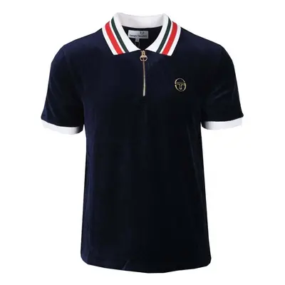 Sergio Tacchini Mahony Velour Polo Shirt Maritime Blue Modrá