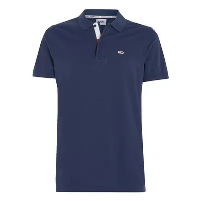 Tommy Jeans Slim Flag Placket Polo Shirt Twilight Navy Modrá