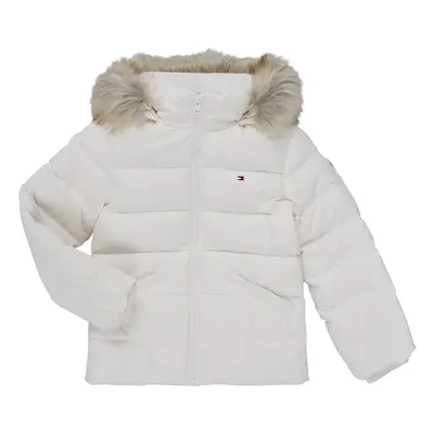 Tommy Hilfiger ESSENTIAL DOWN FUR HOOD JACKET Bílá