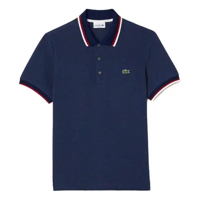 Lacoste Regular Fit Stretch Mini Piqué Polo Shirt Blue Chine Modrá