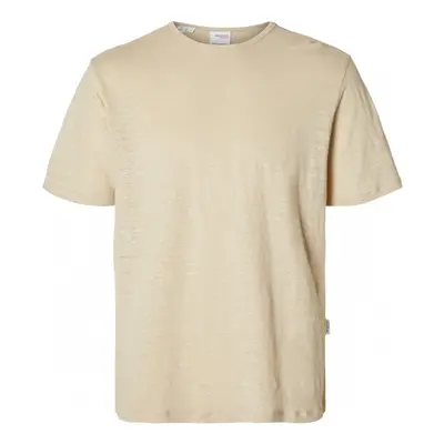 Selected T-Shirt Bet Linen - Oatmeal Béžová