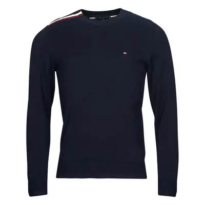 Tommy Hilfiger GLOBAL STP PLACEMENT CREW NECK Tmavě modrá