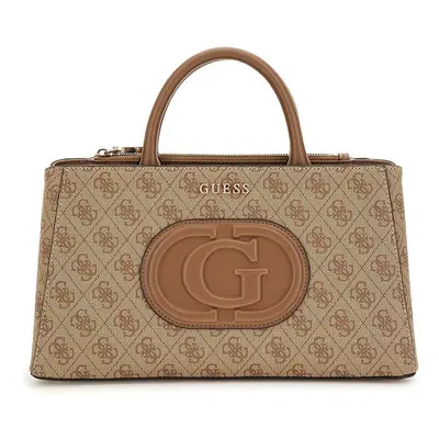 Guess Eco Mietta Small Society Satchel Hnědá