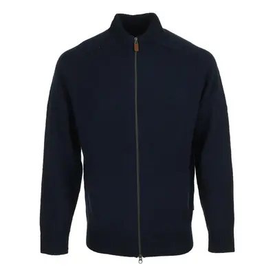 Barbour Talder Zip Through Knitted Jumper Modrá