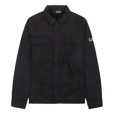 Ea7 Emporio Armani Chest Pocket Overshirt Jacket Black Černá