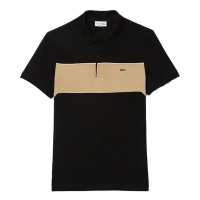 Lacoste Colour Block Polo Shirt Black/Beige Černá