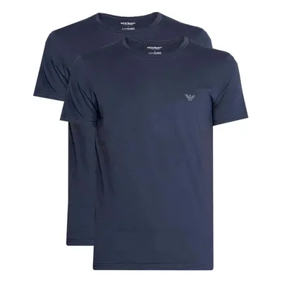 Emporio Armani Lounge 2 Pack Crew T-Shirts Navy/Navy Modrá