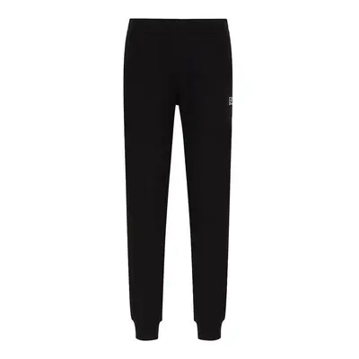 Ea7 Emporio Armani Logo Series Cotton Blend Joggers Black Černá