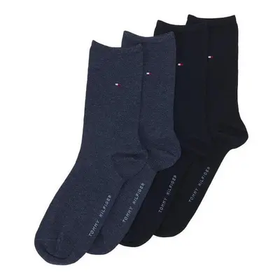 Tommy Hilfiger Two Pack Knitted Logo Socks Dark Navy Blue Modrá