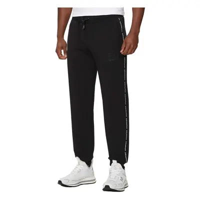 Ea7 Emporio Armani Logo Series Stretch Viscose Joggers Black Černá