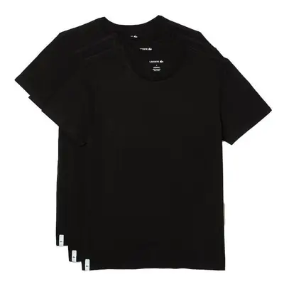 Lacoste Lounge 3 Pack Plain Stretch Cotton T-Shirts Black Černá