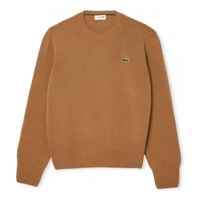 Lacoste Carded Wool Crew Neck Sweater - Marron Hnědá