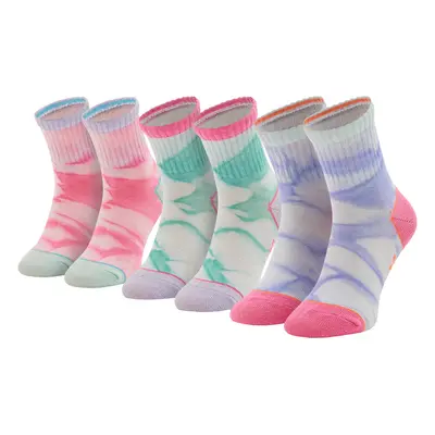 Skechers 3PPK Girls Casual Fancy Tie Die Socks ruznobarevne