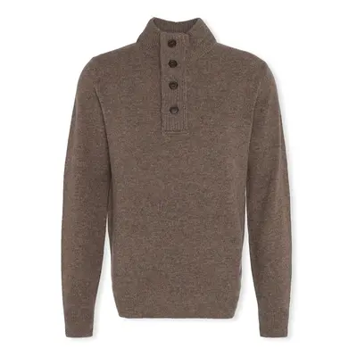 Barbour Patch Half Zip Knit - Dark Stone Hnědá