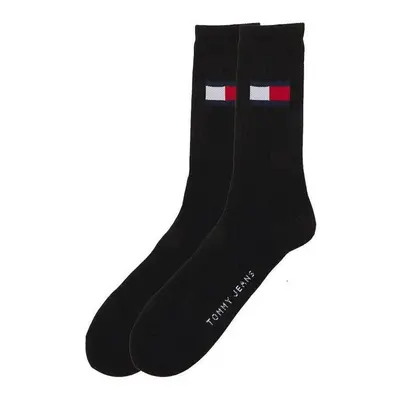 Tommy Hilfiger 2 Pack Flag Logo Socks Black Černá