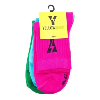 Yellow PACK DE 3 THUNDER SOCKS ruznobarevne