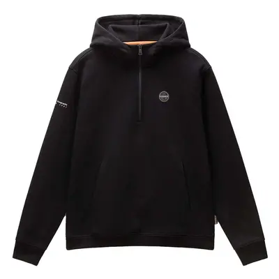 Napapijri Badge Quarter Zip Hoodie Black Černá