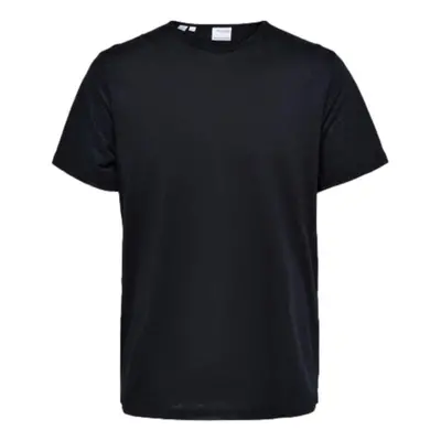 Selected T-Shirt Bet Linen - Black Černá