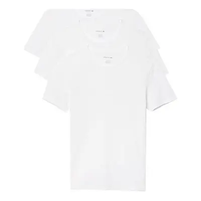 Lacoste Lounge 3 Pack Plain Cotton T-Shirt White Bílá