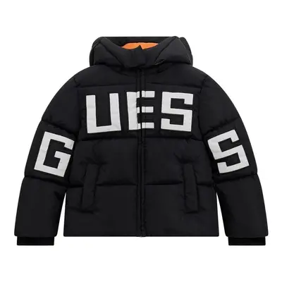 Guess HOODED PADDED JACKET Černá