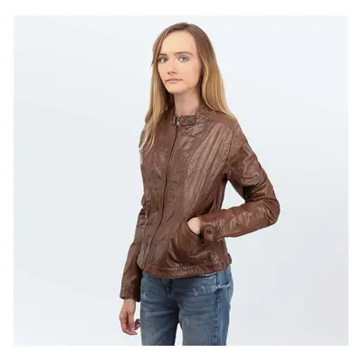 Cameleon Wmns Leather Jacket 5214 Tobacco Hnědá