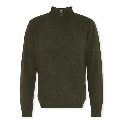 Barbour Lambswool Half Zip Knit - Seaweed Zelená