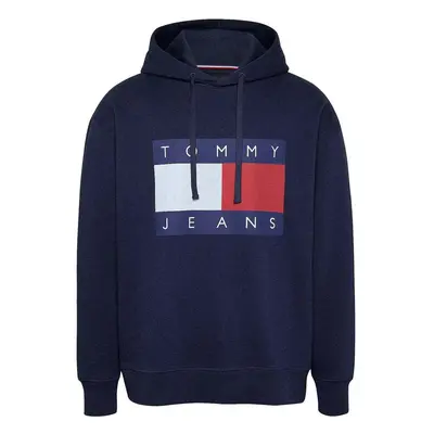 Tommy Jeans Flag Badge Relaxed Hoodie Dark Night Navy Melange Modrá