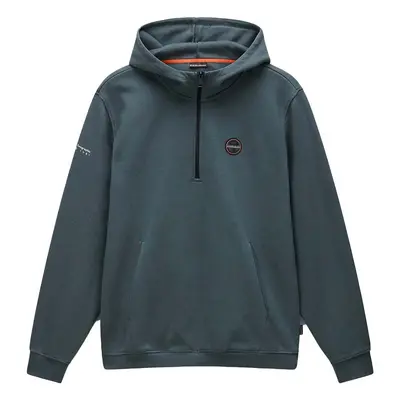 Napapijri Badge Quarter Zip Hoodie Green Urban Zelená