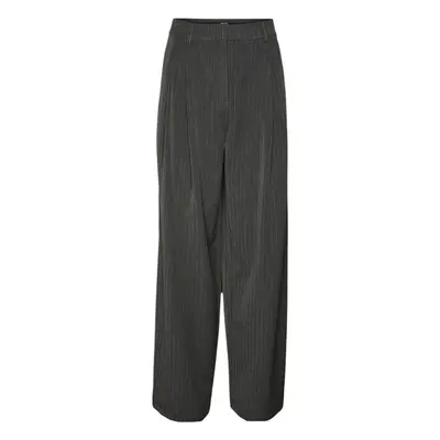 Vero Moda VMSILJE MW WIDE PINSTRIPE PANTS 10319718 Šedá