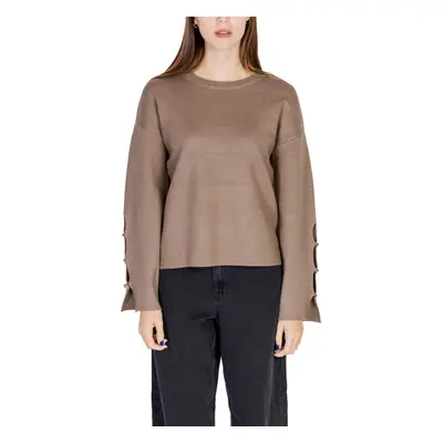 Vila VICASSIE L/S BUTTON DETAIL KNIT TOP/R 14098875 Hnědá