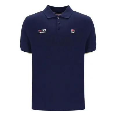 Fila Pablo Three Button Tipped Polo Shirt Navy/Lemonade Modrá