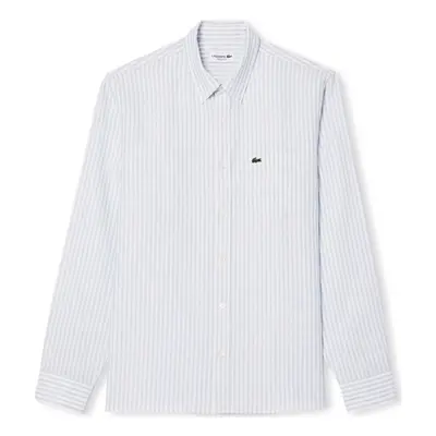 Lacoste Regular Fit Linen Shirt - Blue/Blanc Modrá