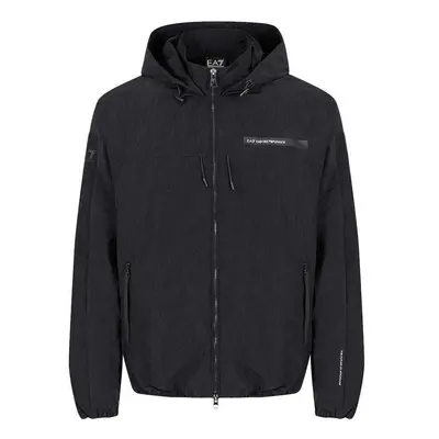 Ea7 Emporio Armani Nylon Athletic Mix Hooded Jacket - Black Černá