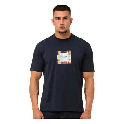 Marshall Artist Carter Check Box Logo T-Shirt Navy Modrá