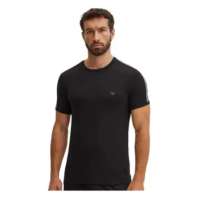 Emporio Armani Lounge Tape Crew T-Shirt Black Černá