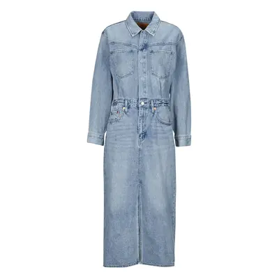 Levis WESTERN DENIM MIDI DRESS Modrá