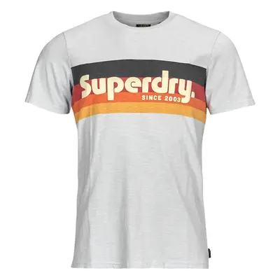 Superdry CALI STRIPED LOGO T SHIRT Bílá