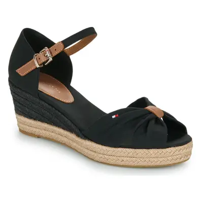 Tommy Hilfiger BASIC OPEN TOE MID WEDGE Černá