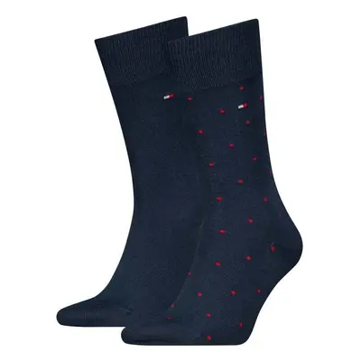 Tommy Hilfiger Two Pack Knitted Dot Socks Navy Modrá