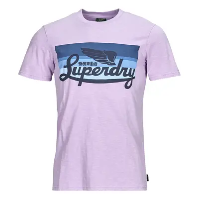 Superdry CALI STRIPED LOGO T SHIRT Fialová