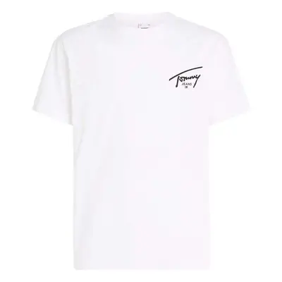 Tommy Jeans Signature Logo Crew T-Shirt White Bílá