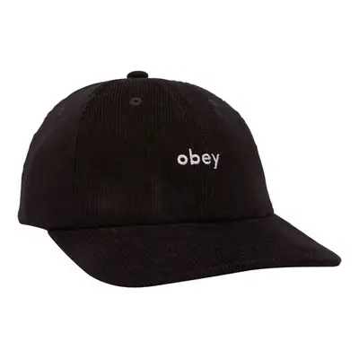 Obey Lowercase corduroy 6 panel str Černá