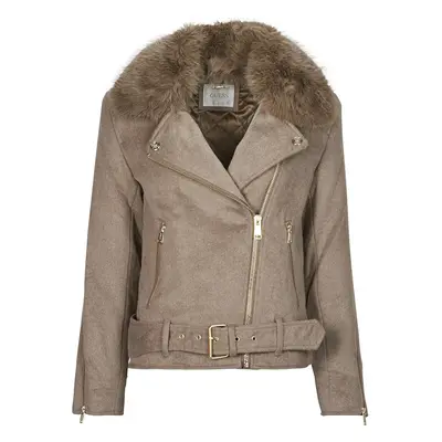 Guess NANCY FAUX FUR JACKET Hnědá