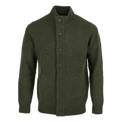 Barbour Patch Zip Through Knitted Jumper Zelená