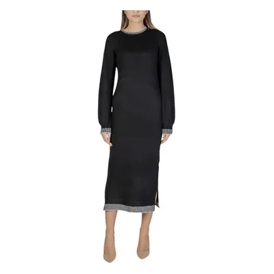 Vila VISONJA MIDI BODYCON MIDI KNIT DRESS /KA 14103827 Černá