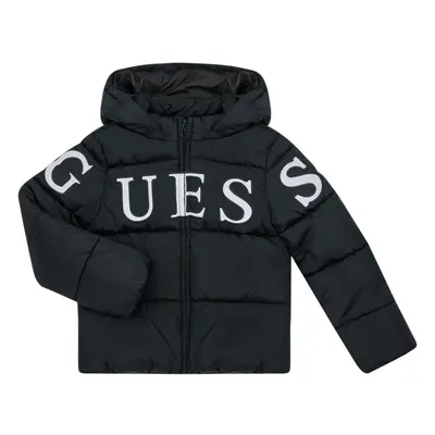 Guess HOODED LS PADDED PUFFER Černá