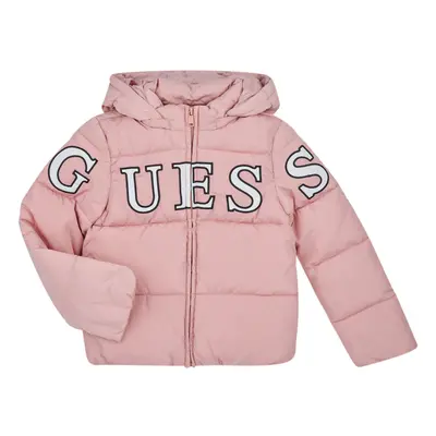 Guess HOODED LS PADDED PUFFER W/ZIP Růžová