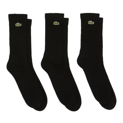 Lacoste Sport 3 Pack High Cut Socks Black/Black/Black Černá