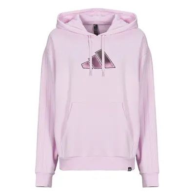 adidas Holiday Graphic 3-Stripes Oversized Hoodie Fialová